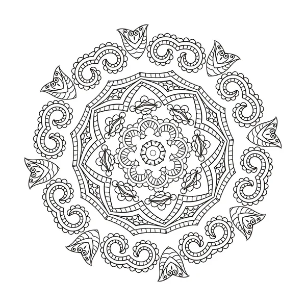 Wunderschöner indischer Blumenschmuck. Mandala. — Stockvektor