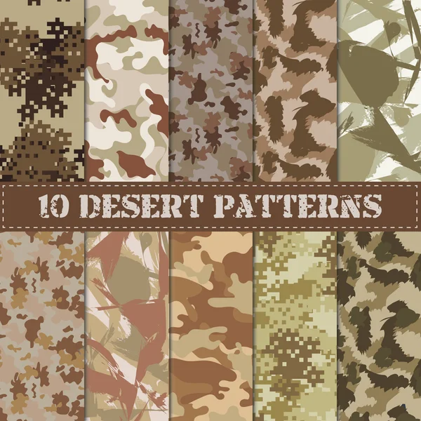 Naadloze set camouflage patroon — Stockvector