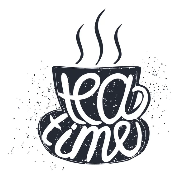 Cartel de tipografía - hora del té — Vector de stock