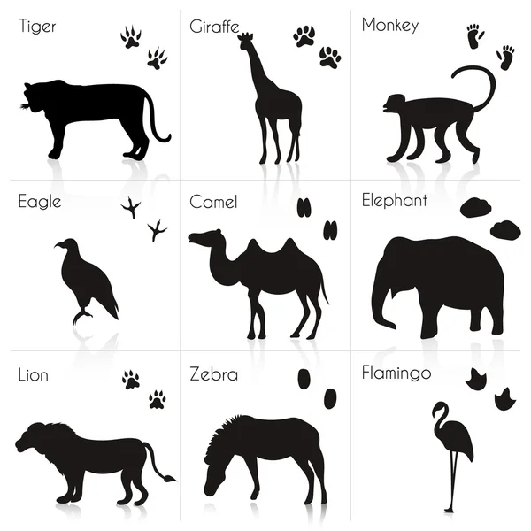 Ensemble d'icônes animaux — Image vectorielle