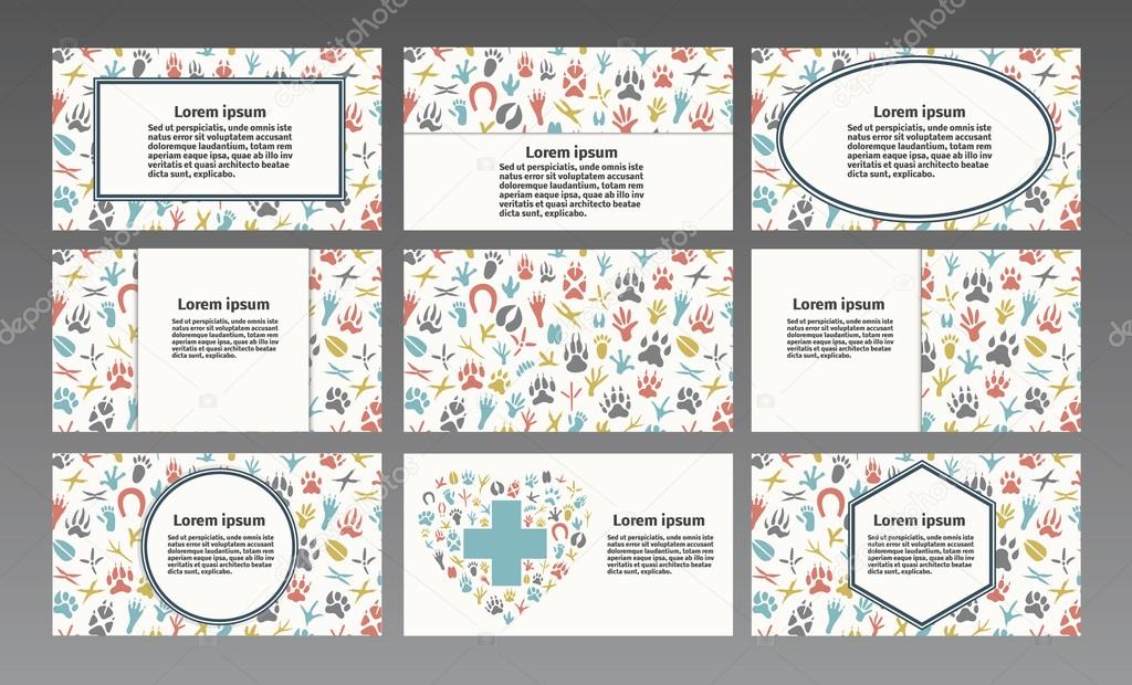 Vector logos for a pet store, veterinary, pet shop, animal care. Business card, Brochure, Flyer design vector template, business card.
