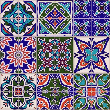 Sorunsuz patchwork desen, fayans, süs eşyaları