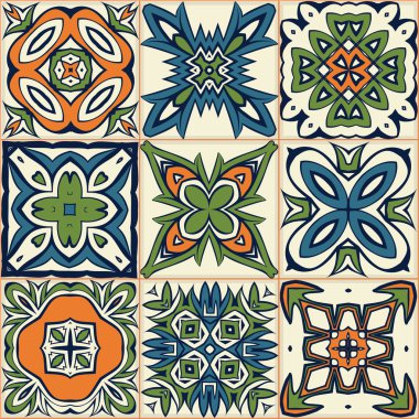 Sorunsuz patchwork desen, fayans, süs eşyaları