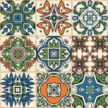 Sorunsuz patchwork desen, fayans, süs eşyaları