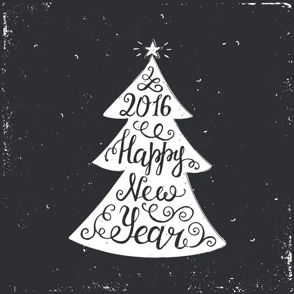 Boldog új évet-karácsonyfa — Stock Vector