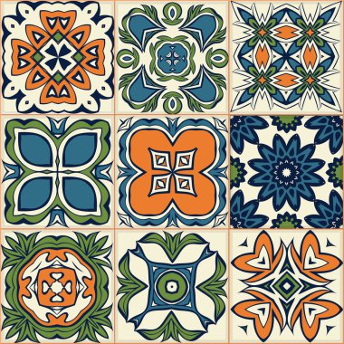 Sorunsuz patchwork desen, fayans, süs eşyaları