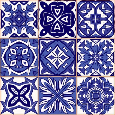 Sorunsuz patchwork desen, fayans, süs eşyaları