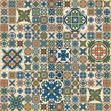 Sorunsuz patchwork desen, fayans, süs eşyaları