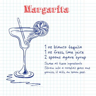 Margarita kokteyl tarifleri ve malzemeler de dahil olmak üzere,.