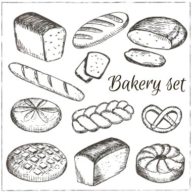 Fırın çizilmiş koleksiyonu el.