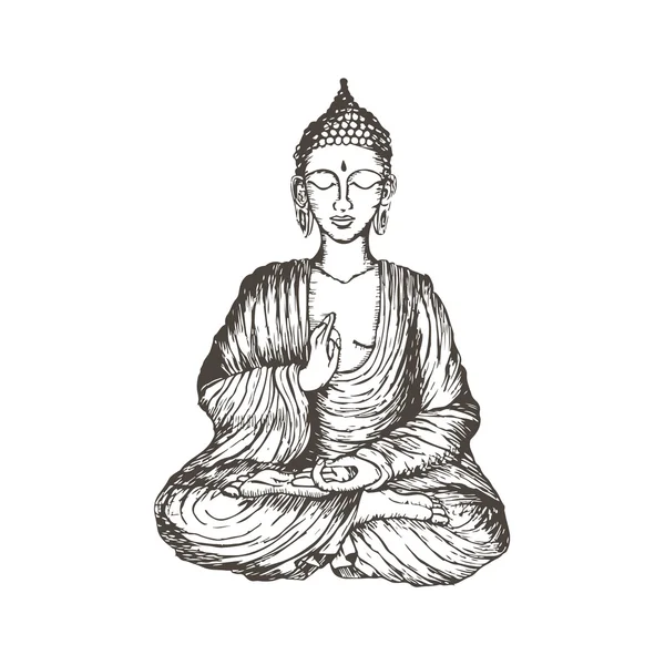 Buddha im Sitzen — Stockvektor