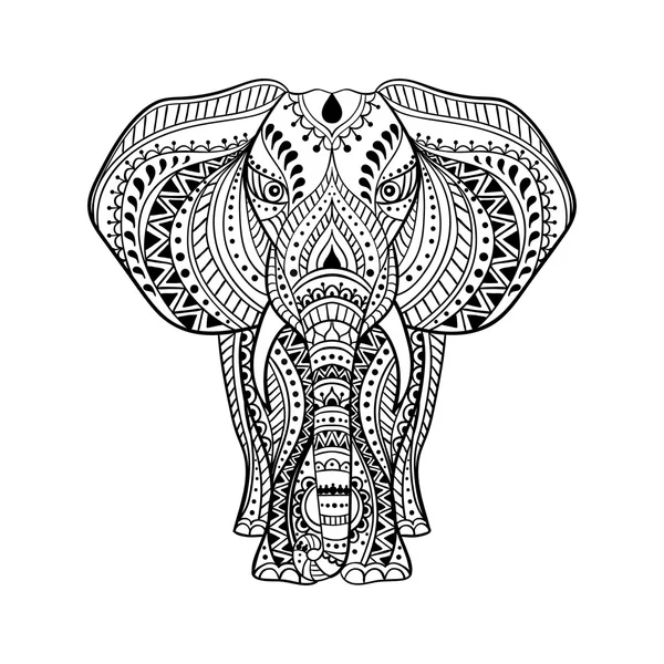 Elefante étnico indio — Vector de stock