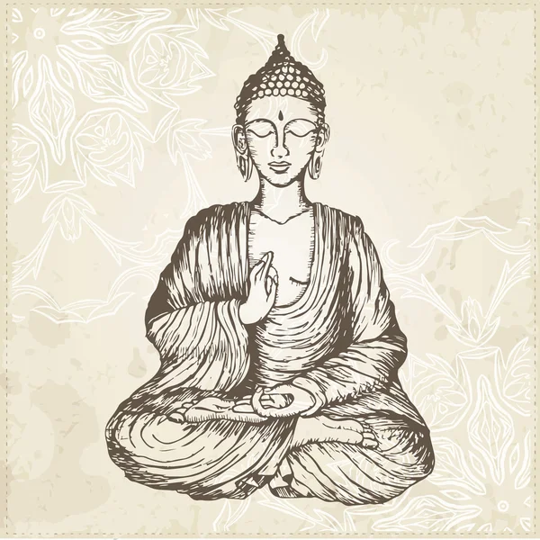 Illustration de Bouddha assis — Image vectorielle