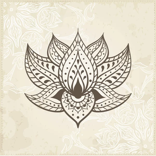 Indische Lotus. Arabische en Joodse amulet — Stockvector