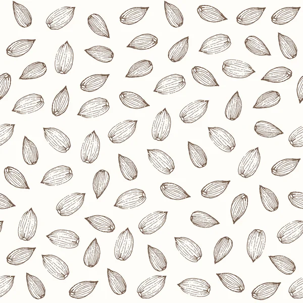 Almond Nuts seamless pattern. — Stock Vector