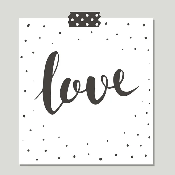 Hand Drawn schattig kaart met liefde — Stockvector