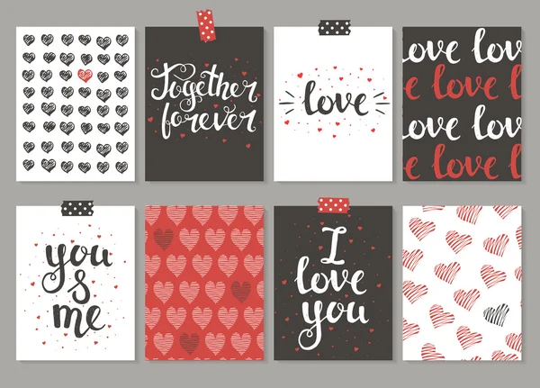 Raccolta di carte d'amore design . — Vettoriale Stock