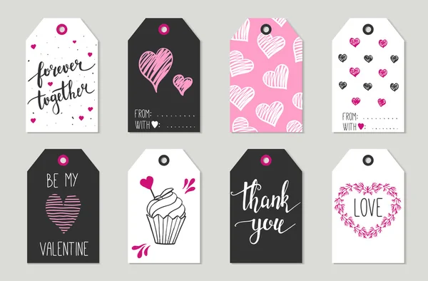 Valentine's day Gift tags set — Stock Vector