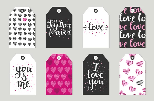 Aftelkalender voor Valentijnsdag Gift tags set — Stockvector