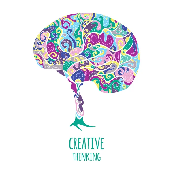 Творческое мышление. Мозг — стоковый вектор