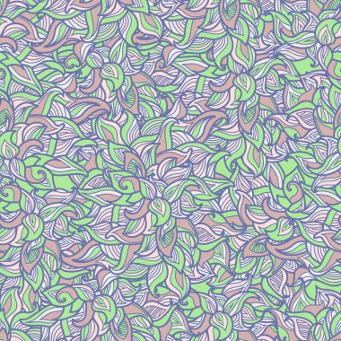 Sorunsuz soyut çizilmiş dalgalar desen yaprakları şeklinde