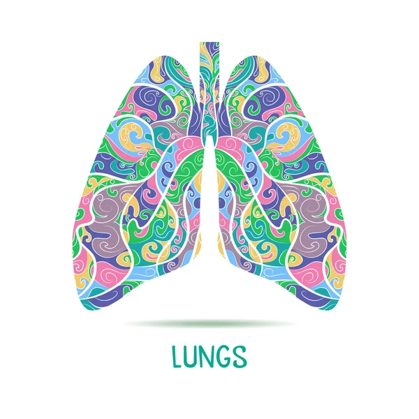 Color Pulmones dibujados a mano . — Archivo Imágenes Vectoriales