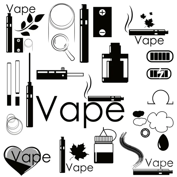 Matricákat és vaping kiegészítők — Stock Vector