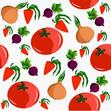 Kesintisiz dört sebze tasvir. O-ebilmek var kullanılmış için decoratio