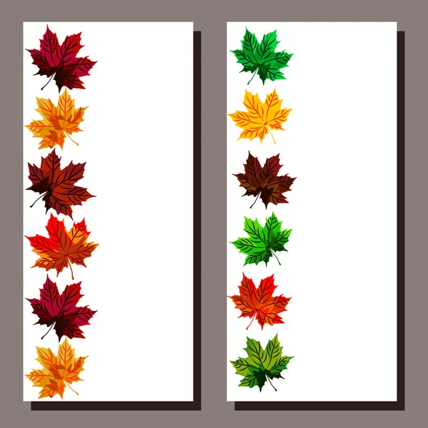 Tarjeta original con hojas de otoño en estilo étnico — Vector de stock