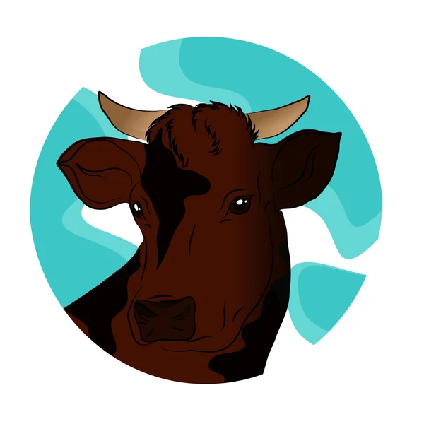 Vector illustration of a brown cow — Stock Vector