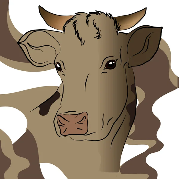 Vector illustration of gray cow — Stock Vector