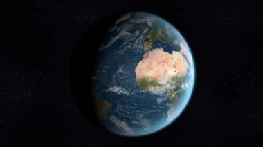 Dünya dönüyor, NTSC 'de Avrupa ve Afrika' yı görüyor