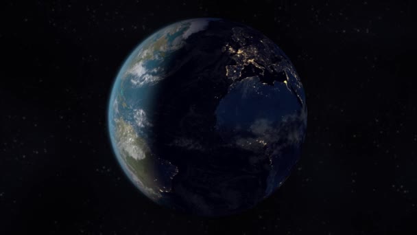 Pământul se învârte văzând Europa și Africa în PAL — Videoclip de stoc