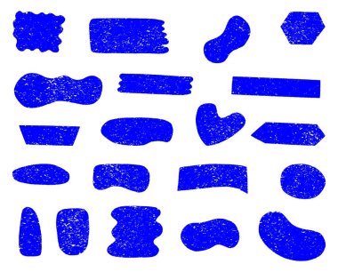 Hand-Drawn Irregular Organic Shapes, Text Boxes Doodle with Grunge and Crayon Texture, Abstract Doodle Wavy Shapes Vector Illustration