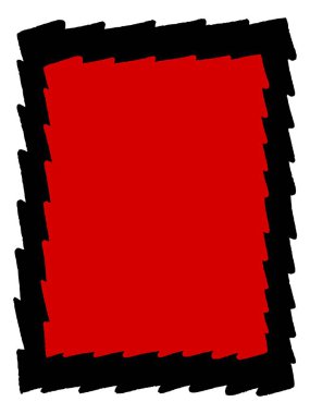 Keskin Siyah Kenarlıklı Kırmızı Dikdörtgen Çerçeve, Soyut Çizgi Tasarım Elemanı