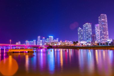 Miami Şehir Merkezi Gece manzarası