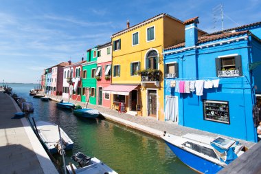Venedik, burano Adası canal.