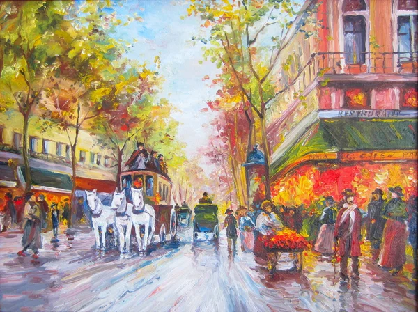 Pintura a óleo original Paris — Fotografia de Stock