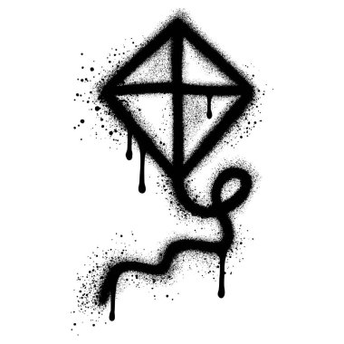 Siyah sprey boyalı çocuk uçurtması..