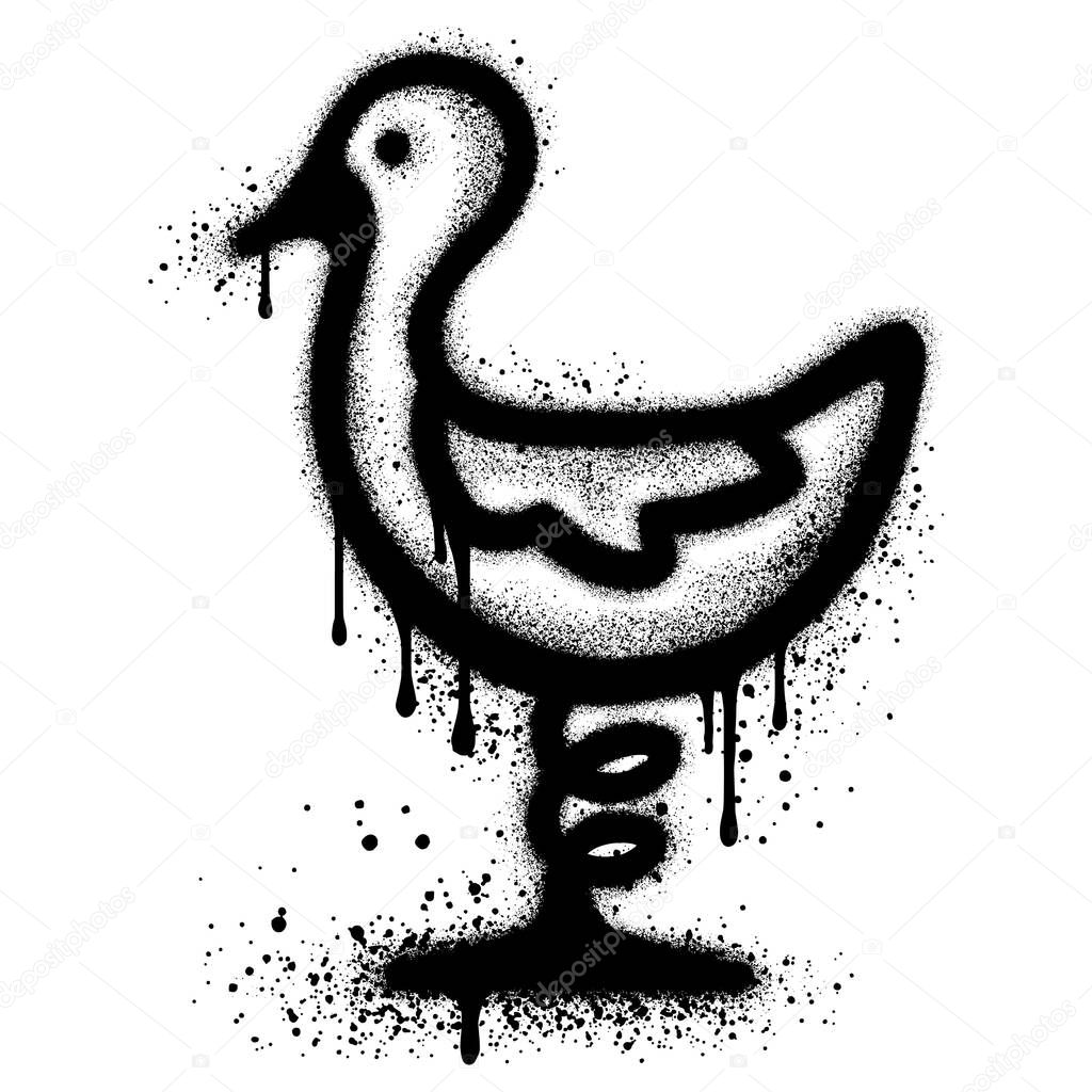 Kid playground icon graffiti with black spray paint. vector illustration.