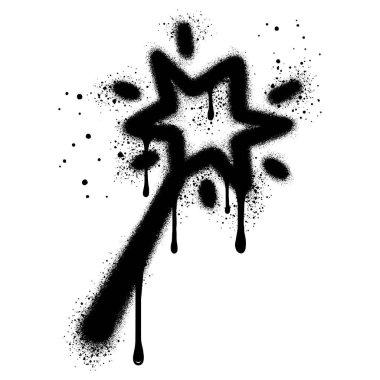 Sprey boyalı Graffiti sihirli değneği beyaz bir arkaplan ile izole edilmiş..