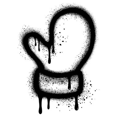 Siyah sprey boyalı eldivenler. vektör illüstrasyonu.