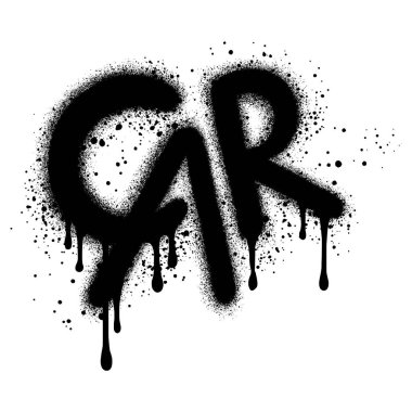 Logo, bayrak ya da tasarım elementi için siyah sprey boyalı graffiti tarzı araba..