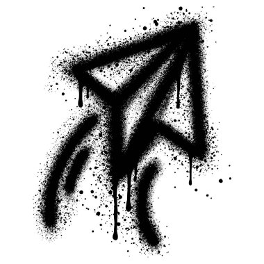 Sprey boyalı Grafiti kağıt uçak beyaz bir arka planla izole edilmiş. EPS 10.