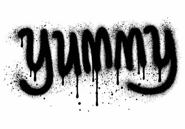 Grafiti stili ve siyah sprey boyalı. Kaligrafi metni beyaz arkaplanda izole edildi.