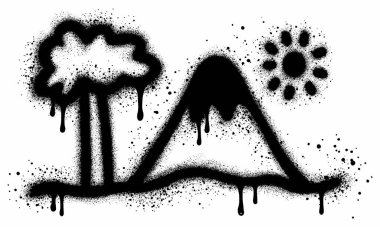 Dağ macerası ve grafiti tarzı seyahat tişörtler ve diğerleri için..