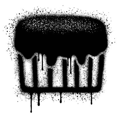 Siyah sprey boyalı kek grafitisi. vektör illüstrasyonu.