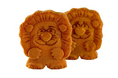 bir aslan şeklinde doldurma ile bisküvi