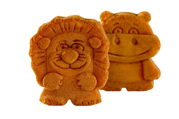Печенье с начинкой в виде льва и бегемота — стоковое фото