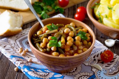 Sağlıklı beslenme, diyet, vejetaryen mutfağı ve pişirme konsepti - s